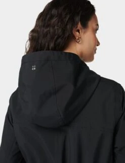 Sweaty Betty Stride Waterproof Parka - Black -The Sports Edit Store sweaty betty stride waterproof parka black sb4932 7