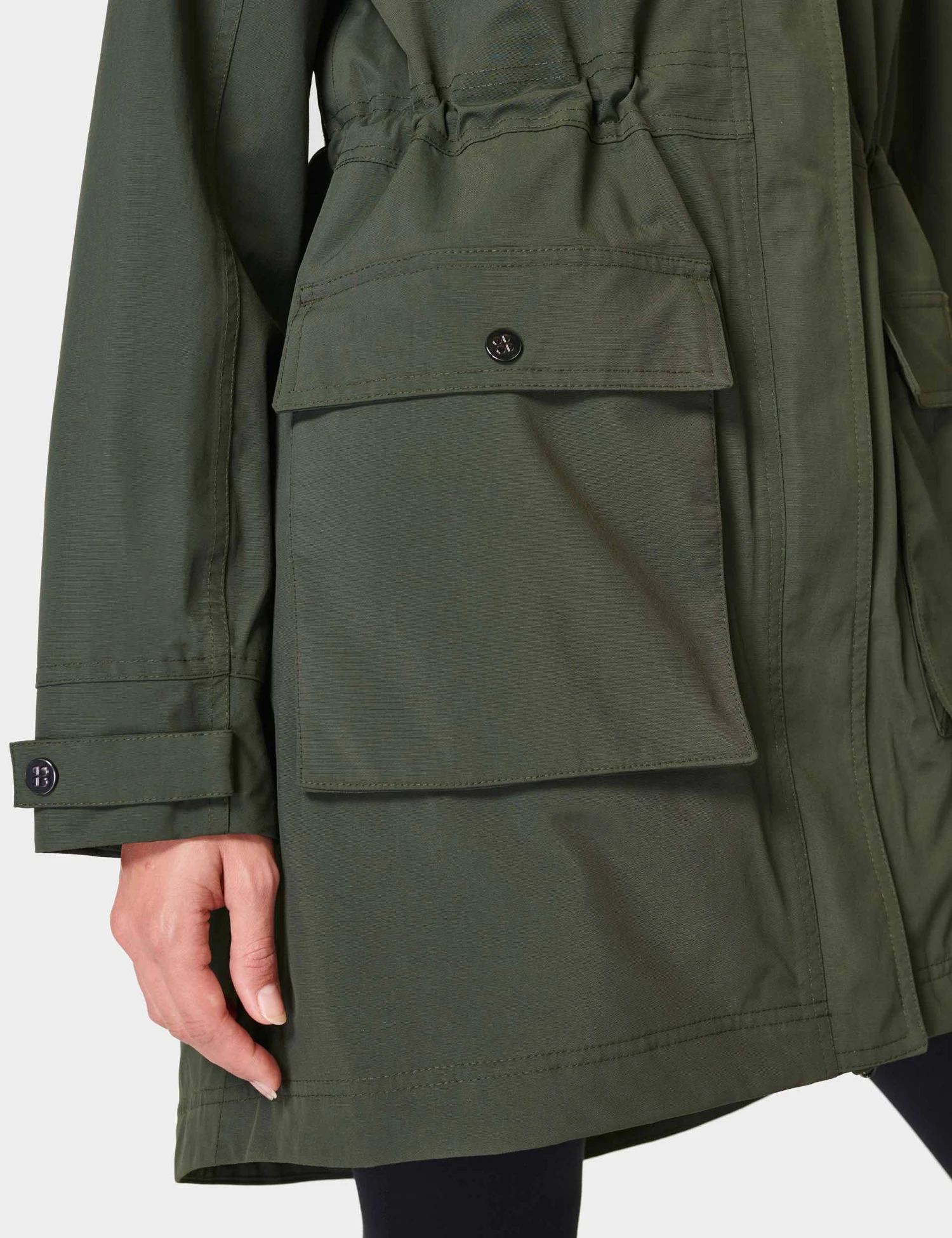 Sweaty Betty Stride Waterproof Parka - Dark Forest Green 7 Sweaty Betty Stride Waterproof Parka - Dark Forest Green - Image 5