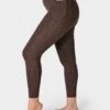 Sweaty Betty Super Soft 7/8 Yoga Leggings - Brown Leopard Marking Print