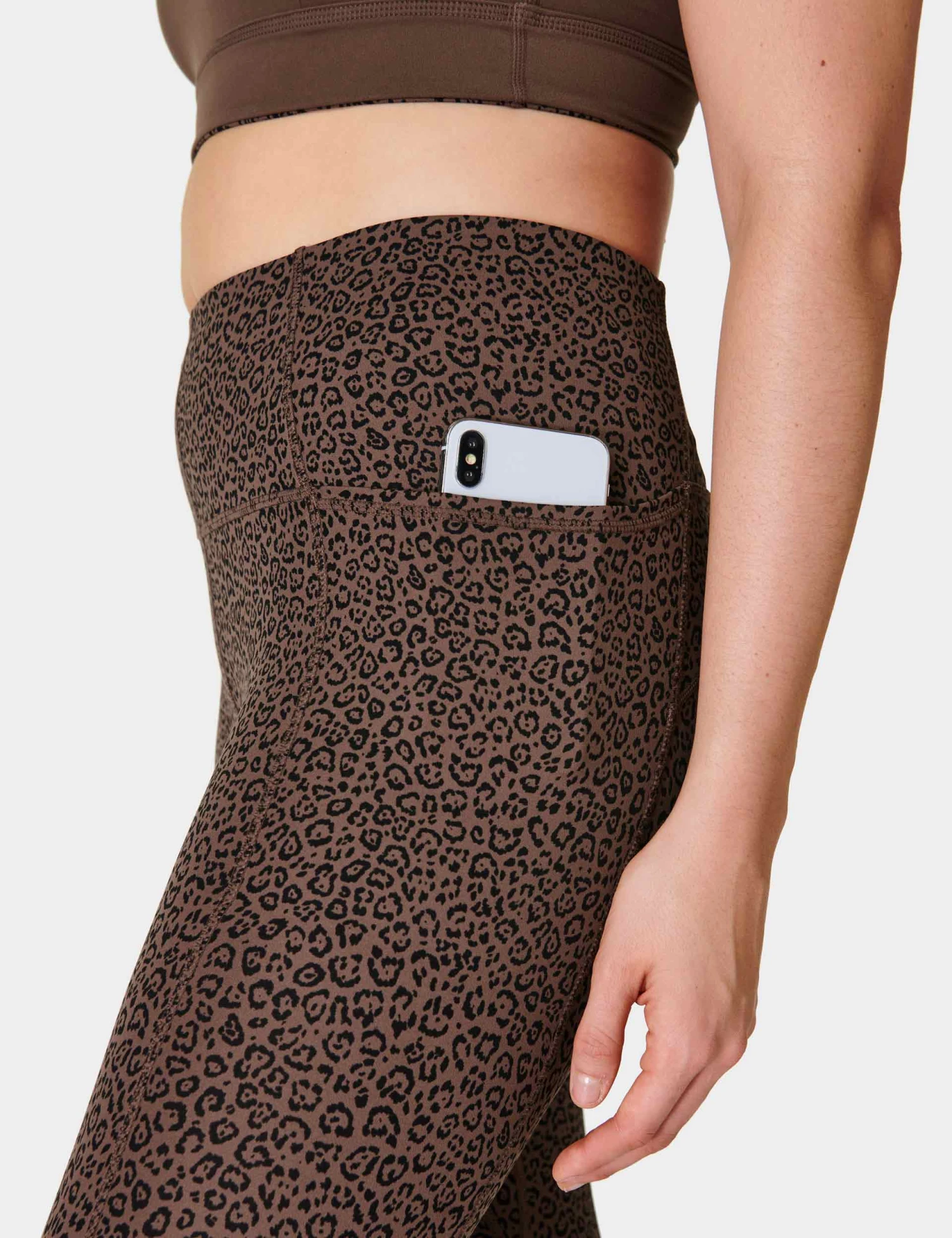 Sweaty Betty Super Soft 7/8 Yoga Leggings - Brown Leopard Marking Print 6 Sweaty Betty Super Soft 7/8 Yoga Leggings - Brown Leopard Marking Print - Image 4
