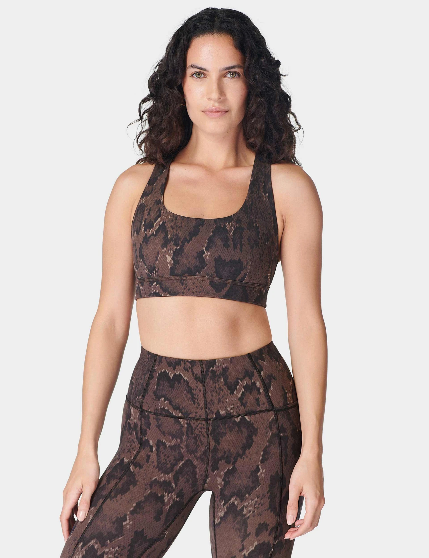 Sweaty Betty Super Soft Reversible Bra - Brown Python Print/Cacao Brown 3 Sweaty Betty Super Soft Reversible Bra - Brown Python Print/Cacao Brown