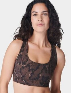 Sweaty Betty Super Soft Reversible Bra - Brown Python Print/Cacao Brown 13 Sweaty Betty Super Soft Reversible Bra - Brown Python Print/Cacao Brown -The Sports Edit Store sweaty betty super soft reversible bra brown python print brown sb8779a 3