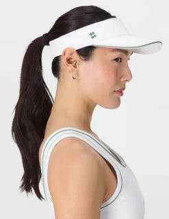 Sweaty Betty The Volley Visor - White/Courtside Green -The Sports Edit Store sweaty betty the volley visor white courtsidegreen sb10225 7