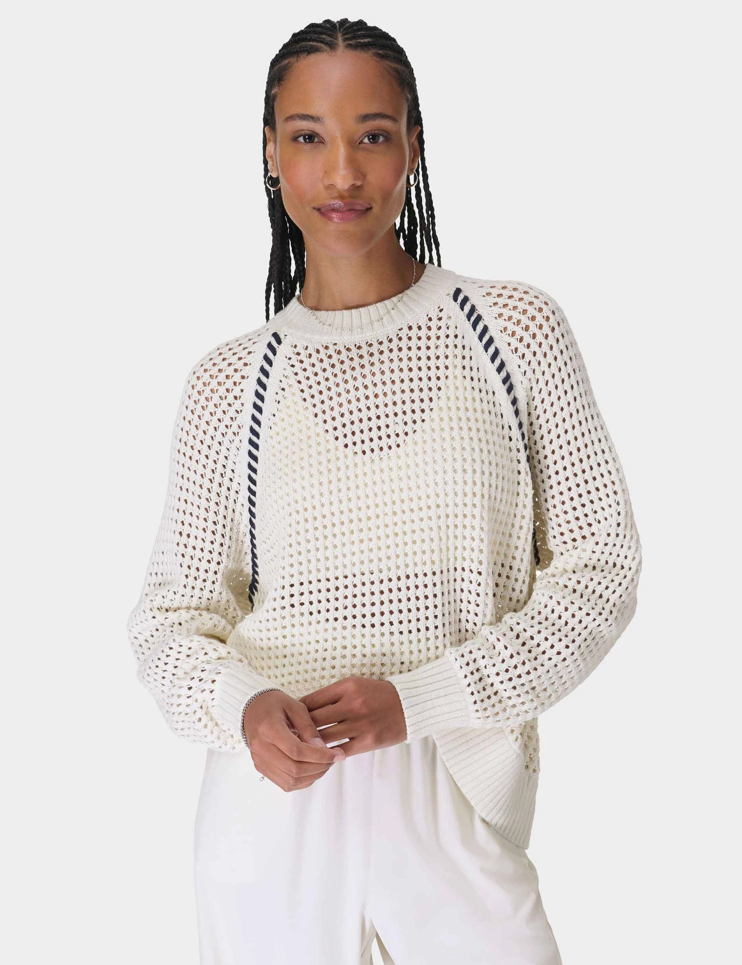 Sweaty Betty Tides High Whipstitch Jumper - Lily White 3 Sweaty Betty Tides High Whipstitch Jumper - Lily White