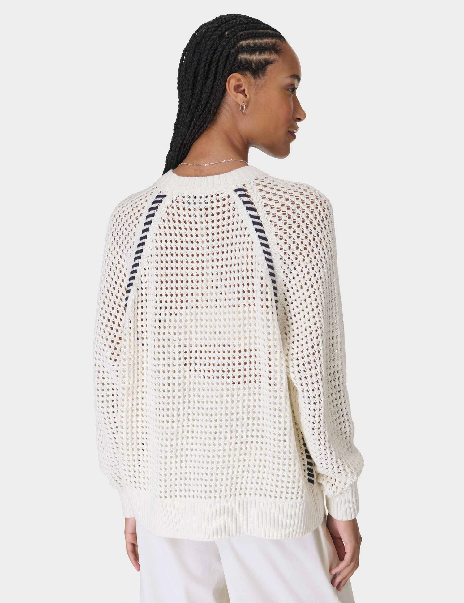 Sweaty Betty Tides High Whipstitch Jumper - Lily White 4 Sweaty Betty Tides High Whipstitch Jumper - Lily White - Image 2