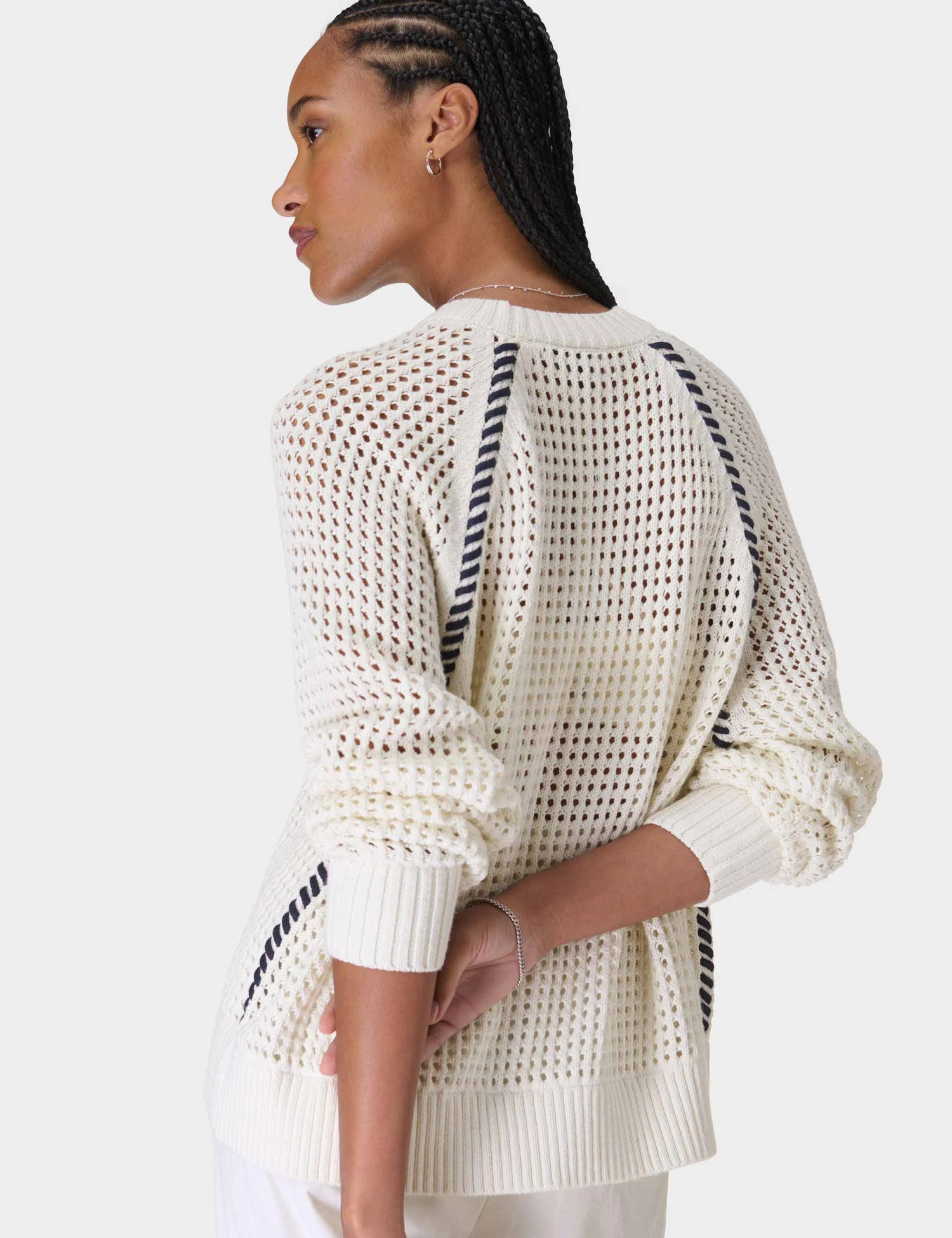 Sweaty Betty Tides High Whipstitch Jumper - Lily White 6 Sweaty Betty Tides High Whipstitch Jumper - Lily White - Image 4