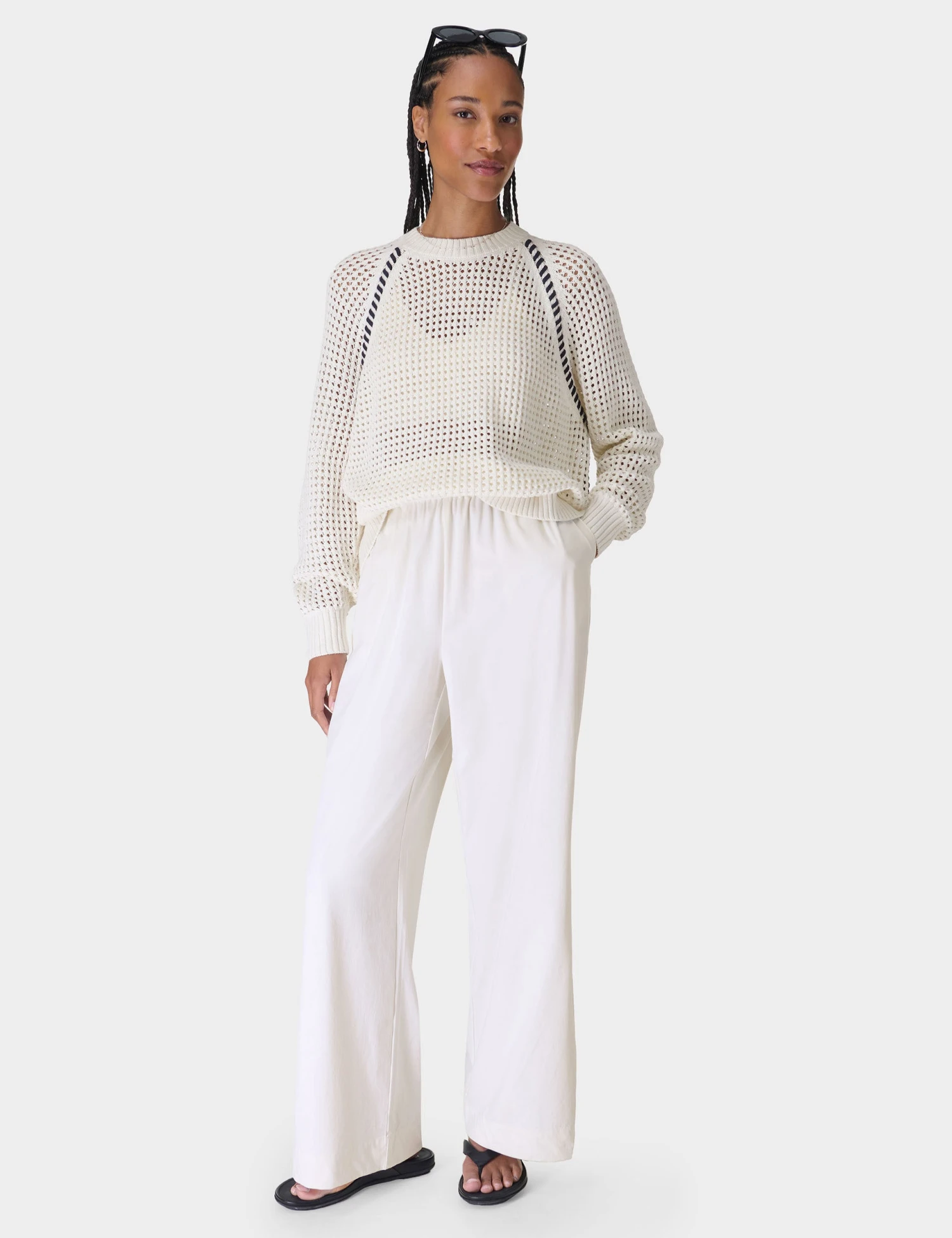 Sweaty Betty Tides High Whipstitch Jumper - Lily White 7 Sweaty Betty Tides High Whipstitch Jumper - Lily White - Image 5