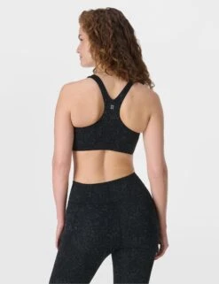 Sweaty Betty Ultimate Studio Racerback Bra - Black Panther Print -The Sports Edit Store sweaty betty ultimate studio racerback bra black panther print sb10034a 2