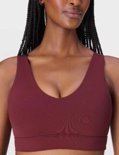 Sweaty Betty Ultimate Studio Voop Bra - Garnet Red -The Sports Edit Store sweaty betty ultimate studio voop bra garnet red sb10037 2