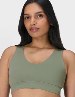 Sweaty Betty Ultimate Studio Voop Bra - Willow Green -The Sports Edit Store sweaty betty ultimate studio voop bra willow green sb10037 3