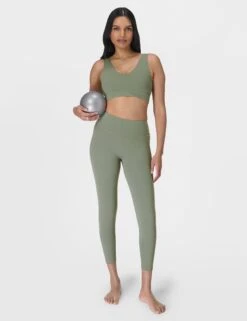 Sweaty Betty Ultimate Studio Voop Bra - Willow Green -The Sports Edit Store sweaty betty ultimate studio voop bra willow green sb10037 6