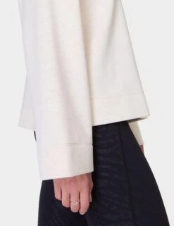 Sweaty Betty Wind Down Funnel Neck Sweatshirt - White Marl -The Sports Edit Store sweaty betty wind down funnel neck sweatshirt white marl sb10025b 7
