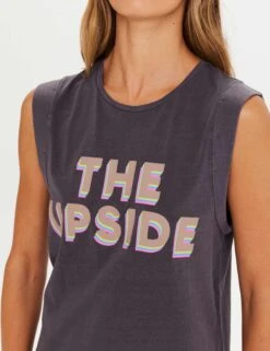 Muscle Tank - Washed Black -The Sports Edit Store the upside muscle tank washed black USW323125 2