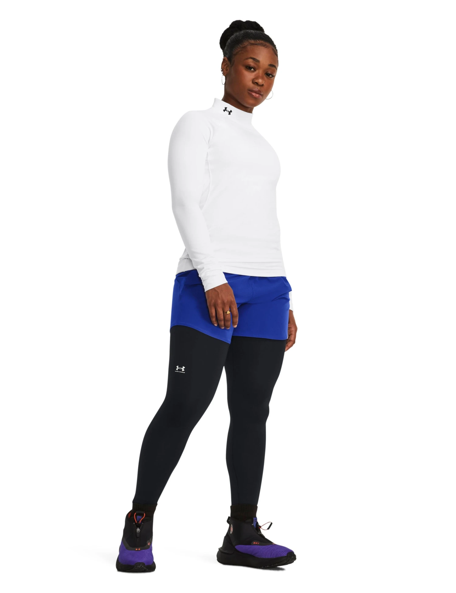 Under Armour ColdGear Leggings - Black/White 8 Under Armour ColdGear Leggings - Black/White - Image 6