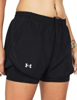 Under Armour Fly-By 2-in-1 Shorts - Black/Reflective