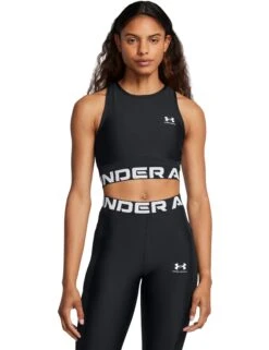 Under Armour HeatGear Rib Tank - Black/White -The Sports Edit Store under armour heatgear rib tank black white 1388694 001 1