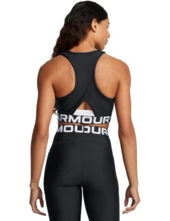 Under Armour HeatGear Rib Tank - Black/White -The Sports Edit Store under armour heatgear rib tank black white 1388694 001 2