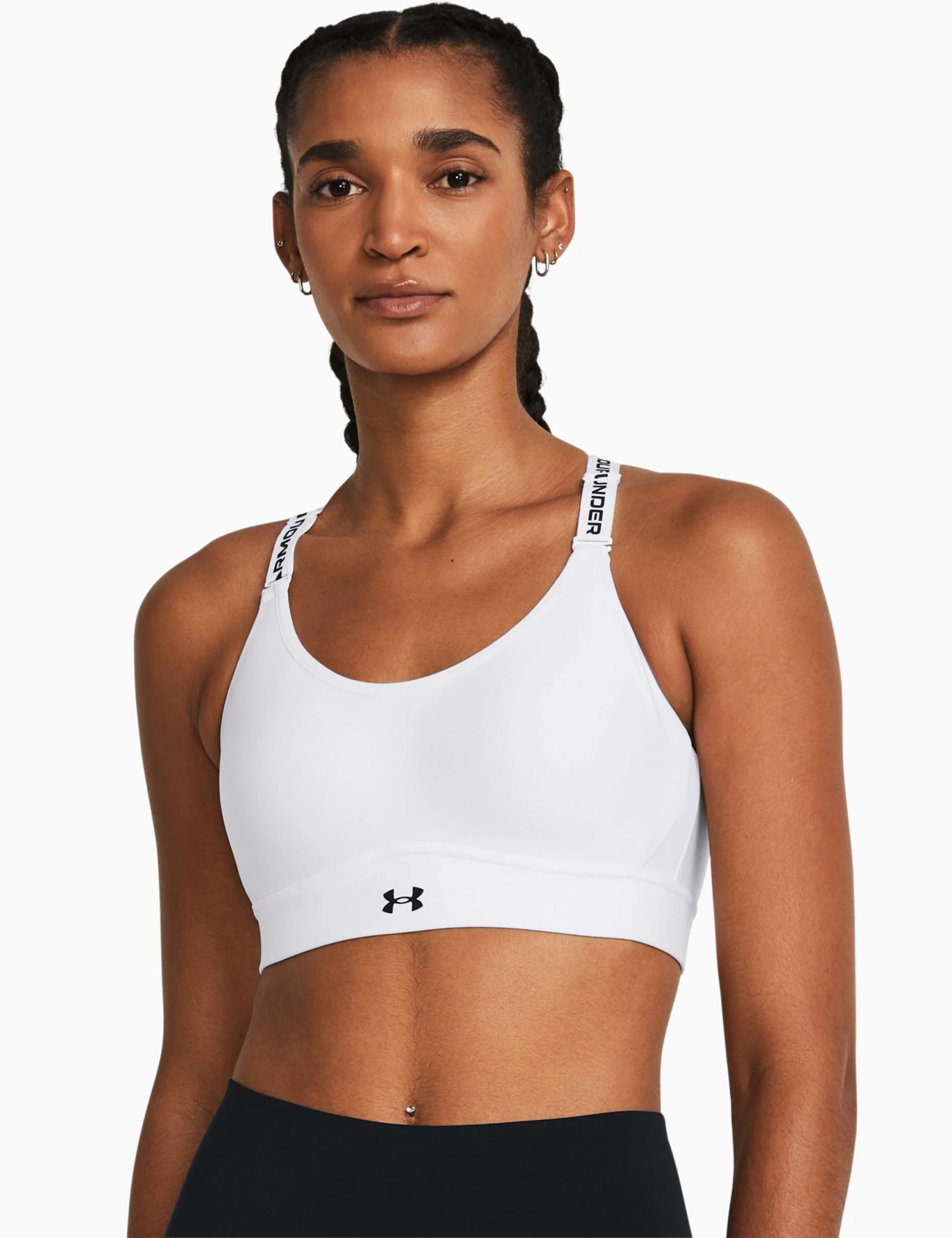 Under Armour Infinity 2.0 Mid Sports Bra - White/Black 3 Under Armour Infinity 2.0 Mid Sports Bra - White/Black