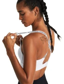 Under Armour Infinity 2.0 Mid Sports Bra - White/Black 8 Under Armour Infinity 2.0 Mid Sports Bra - White/Black -The Sports Edit Store under armour infinity 2 0 mid sports bra white black 1384123 100 3