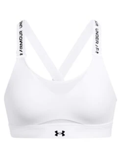 Under Armour Infinity 2.0 High Sports Bra - White -The Sports Edit Store under armour infinity high 2 bra white 1384112 001 3