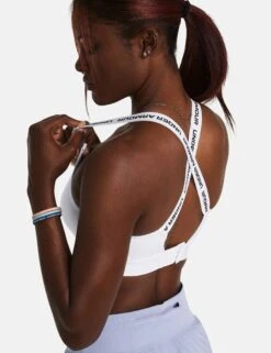 Under Armour Infinity 2.0 High Sports Bra - White -The Sports Edit Store under armour infinity high 2 bra white 1384112 001 5