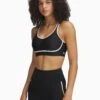 Under Armour Infinity Mid Piped Sports Bra - Black/White -The Sports Edit Store under armour infinity mid piped bra black white 1389826 001 4