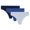Under Armour Pure Stretch 3-Pack No Show Thong - Blue Calm/Blue Atlantis/Washed Navy
