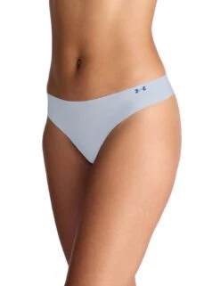 Under Armour Pure Stretch 3-Pack No Show Thong - Blue Calm/Blue Atlantis/Washed Navy -The Sports Edit Store under armour pure stretch 3 pack no show thong blue navy 1383893 453 2