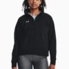 Under Armour Rival Fleece 1/2 Zip - Black/White -The Sports Edit Store under armour rival fleece 1 2 zip black white 1379492 001 1