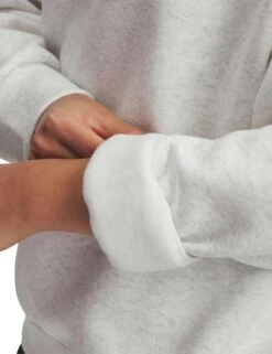 Under Armour Rival Fleece Oversized Crew - Distant Grey/White -The Sports Edit Store under armour rival fleece oversized crew grey white 1386463 023 3