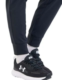 Under Armour Rival High-Rise Woven Pants - Black/White -The Sports Edit Store under armour rival high rise woven pants black white 1382727 001 4