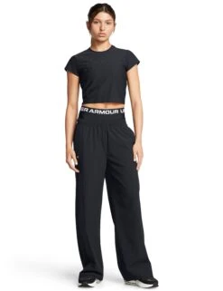 Under Armour Rival Wide Leg Pants - Black/White -The Sports Edit Store under armour rival wide leg pants black white 1386453 001 5