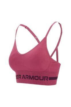 Under Armour Seamless Low Long Sports Bra - Pink Quartz/Polaris Purple -The Sports Edit Store under armour seamless low long sports bra pink quartz polaris purple 1357719 678 1