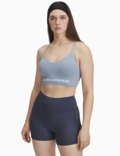 Under Armour Vanish Seamless Low Sports Bra - Harbour Blue/White -The Sports Edit Store under armour vanish seamless low bra blue white 1384417 466 2