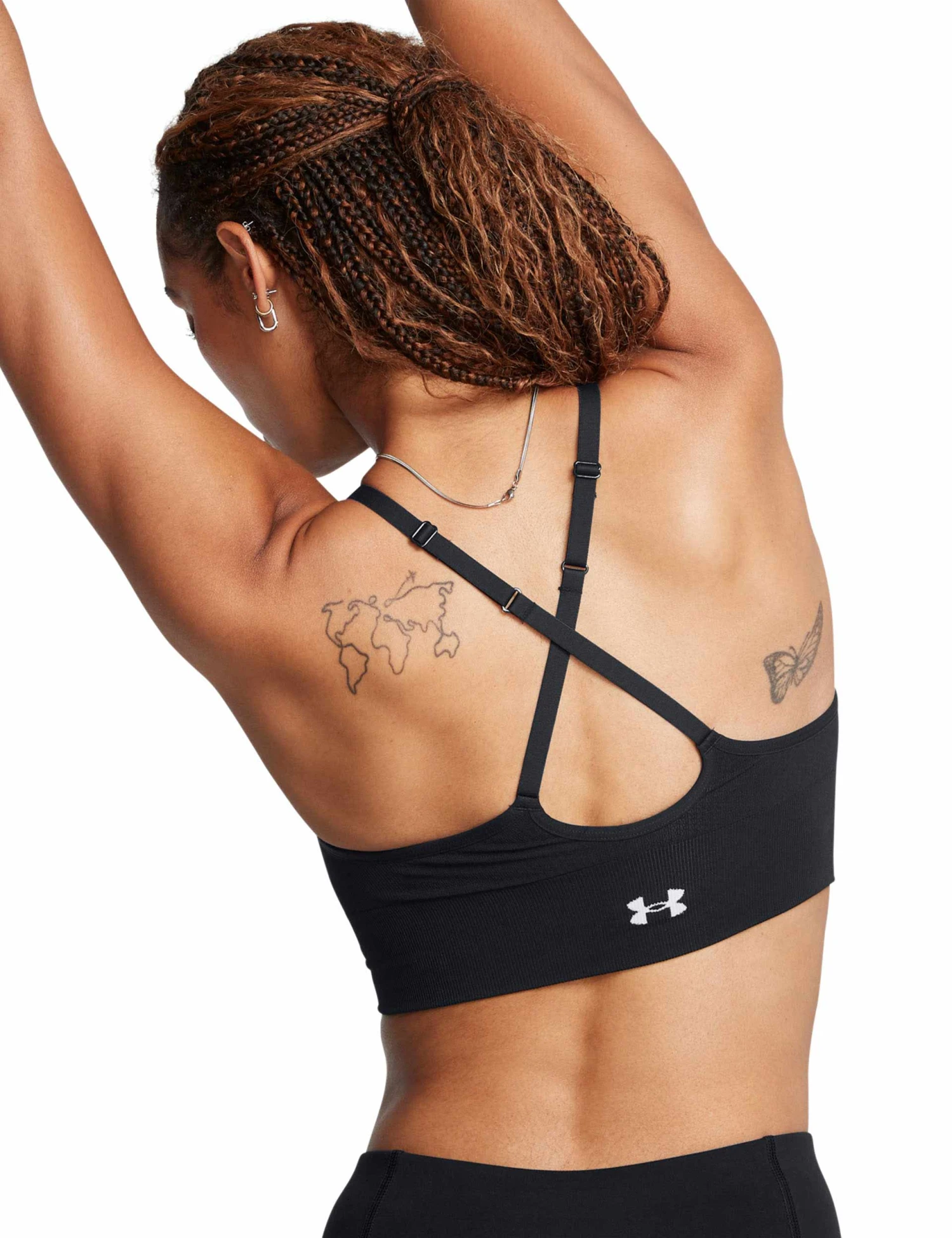 Under Armour Vanish Seamless Low Sports Bra - Black/White 4 Under Armour Vanish Seamless Low Sports Bra - Black/White - Image 2