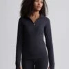 Varley Always Warm Half-Zip Base Layer Top - Black Marl -The Sports Edit Store varley always warm half zip base layer top black marl var01676 1