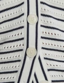 Varley Antonia Relaxed Cardigan - White/Blue Nights -The Sports Edit Store varley antonia relaxed cardigan white blue nights var02459 5