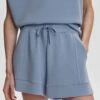 Varley Atrium High Waisted Short 4.5" - Rain Blue 1 Varley Atrium High Waisted Short 4.5" - Rain Blue -The Sports Edit Store varley atrium high waisted short 4 5in rain blue var01759 1