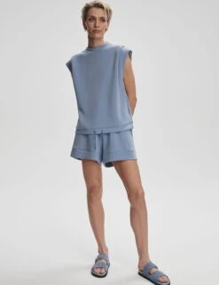 Varley Atrium High Waisted Short 4.5" - Rain Blue 15 Varley Atrium High Waisted Short 4.5" - Rain Blue -The Sports Edit Store varley atrium high waisted short 4 5in rain blue var01759 3