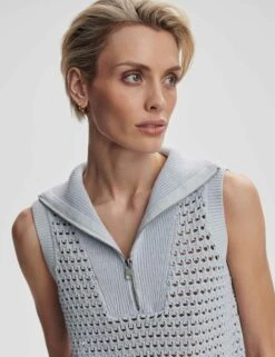 Varley Bains Half Zip Tank - Plein Blue -The Sports Edit Store varley bains half zip tank plein blue var01989 2