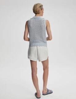 Varley Bains Half Zip Tank - Plein Blue -The Sports Edit Store varley bains half zip tank plein blue var01989 3