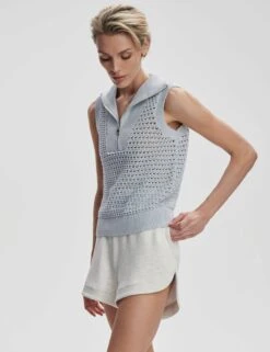 Varley Bains Half Zip Tank - Plein Blue -The Sports Edit Store varley bains half zip tank plein blue var01989 6