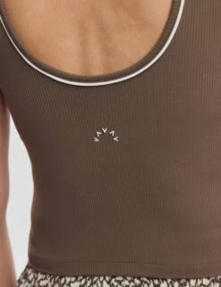 Varley Barney Piped Tank - Chocolate Chip 12 Varley Barney Piped Tank - Chocolate Chip -The Sports Edit Store varley barney piped tank chocolate chip var02566 6