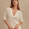 Varley Callie Knit Top - Egret -The Sports Edit Store varley callie knit top egret var01098 1