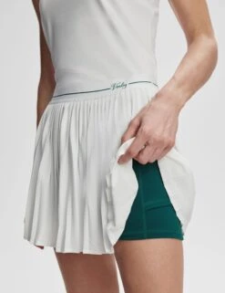 Varley Clemency Mid Rise Skort 13.5" - White -The Sports Edit Store varley clemency mid rise skort 13 5in white var02608 7
