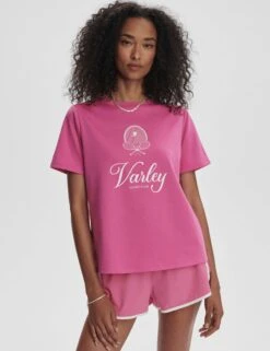 Varley Coventry Branded Tee - Ibis Rose