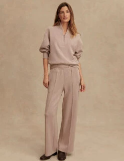 Varley Davidson Sweat - Taupe Marl 8 Varley Davidson Sweat - Taupe Marl -The Sports Edit Store varley davidson sweat taupe marl var01080 2