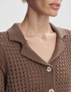 Varley Ellie Knit Shirt - Chocolate Chip -The Sports Edit Store varley ellie knit shirt chocolate chip var02624 3