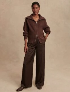 Varley Enrico Knit Jacket - Coffee Bean -The Sports Edit Store varley enrico knit jacket coffee bean var02762 6