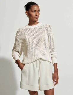 Varley Kershaw Sweat - Egret -The Sports Edit Store varley kershaw sweat egret VAR01044 4